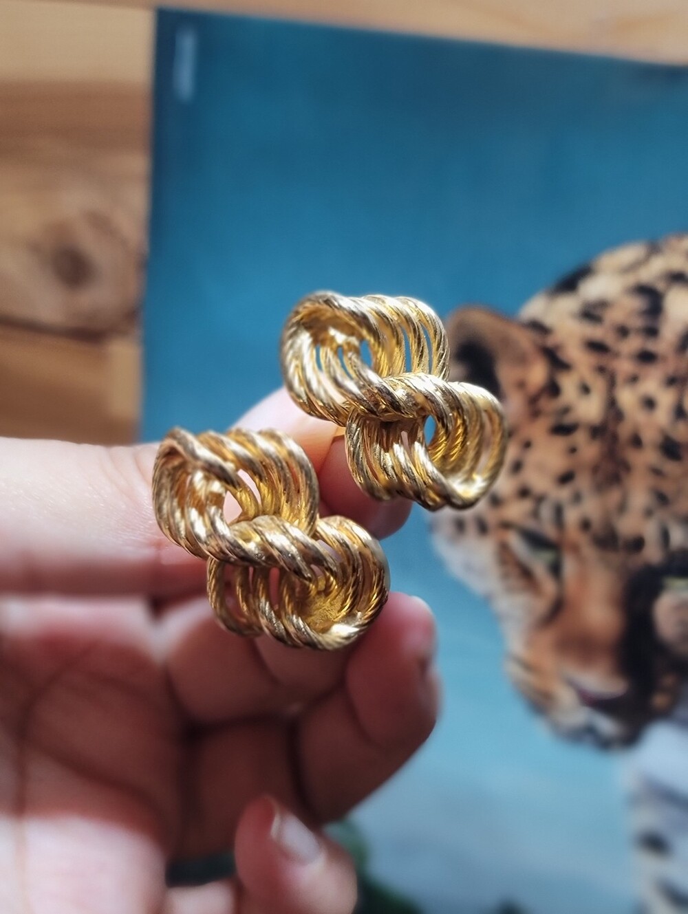 Vintage Gary Boyer Gold Twisted Knot Clip-On Earrings